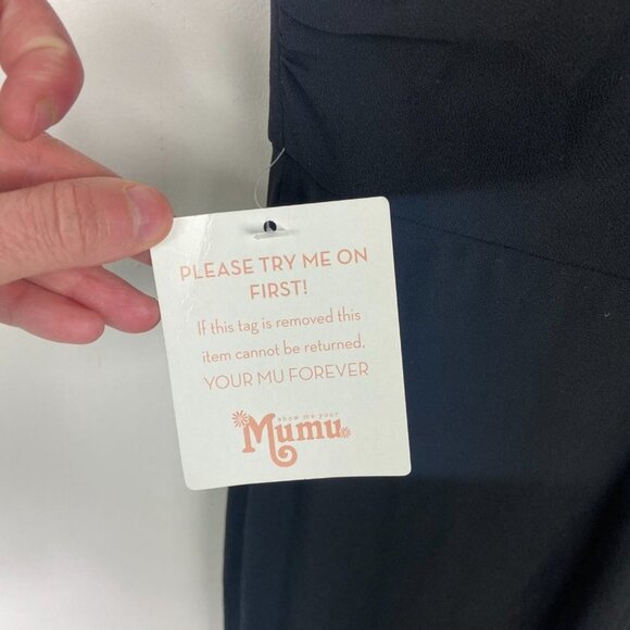 NWT Show Me Your Mumu Eliza One Shoulder Dress Black Size XXL New With Tags Boho - Picture 6 of 7